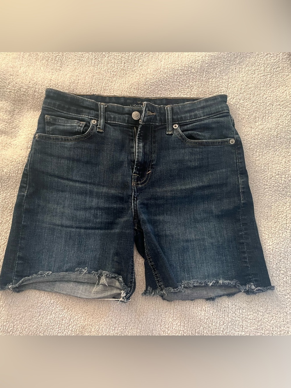 Lucky Brand Dark Wash Denim Cutoff Shorts The Ava Short Size 27